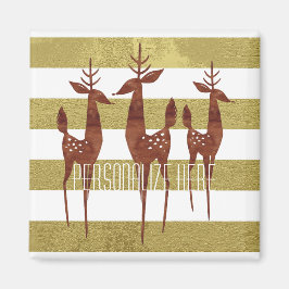 Imã Ouro para meios séculos de renas e listras brancas