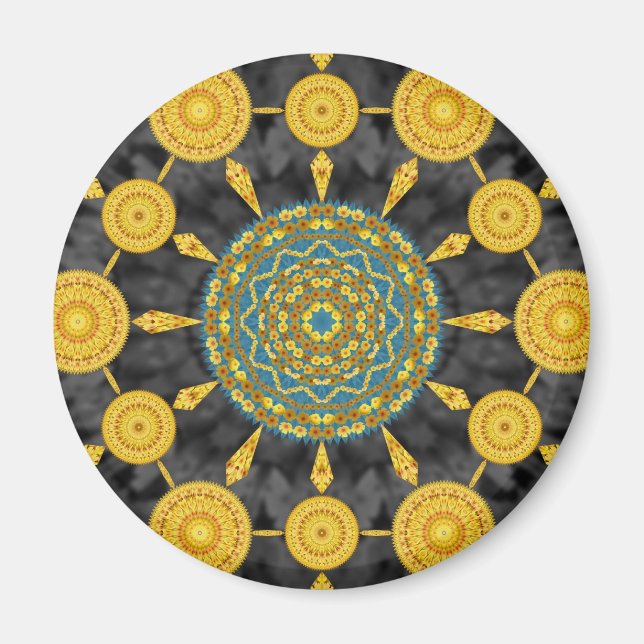 Imã Ouro Poppies Mandala Array Magnet (Frente)