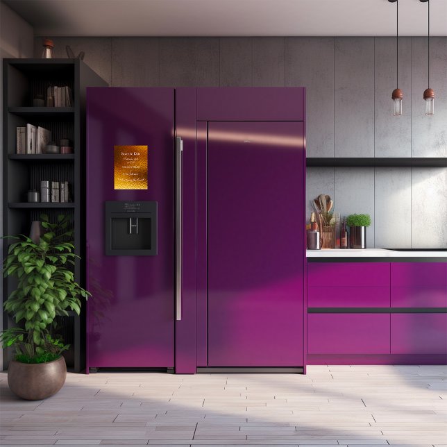 Ímã Ouro Real Personalizado Brilhante Salve O DAte (Save The Date Golden Magnet FlorenceK Studio )