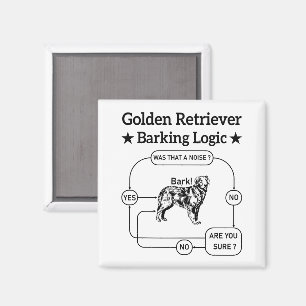 Imã Ouro Retriever Barking Logic Engraçado Cachorro Sa
