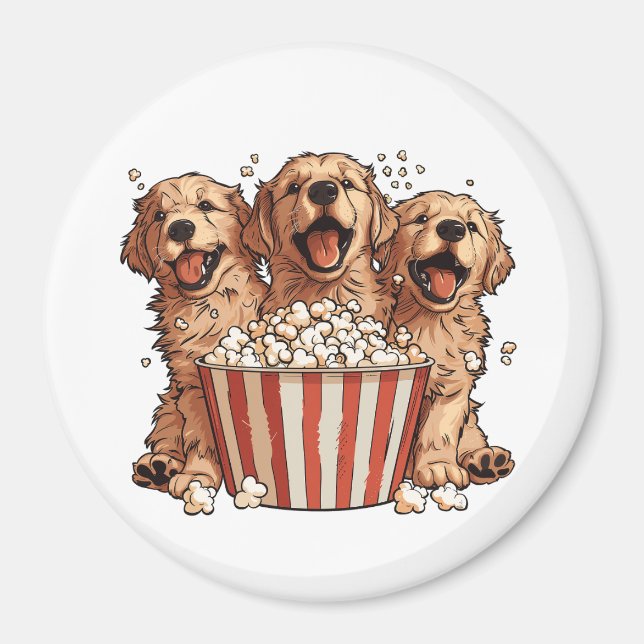 Imã Ouro Retriever Cães Filme Popcorn Balde (Frente)