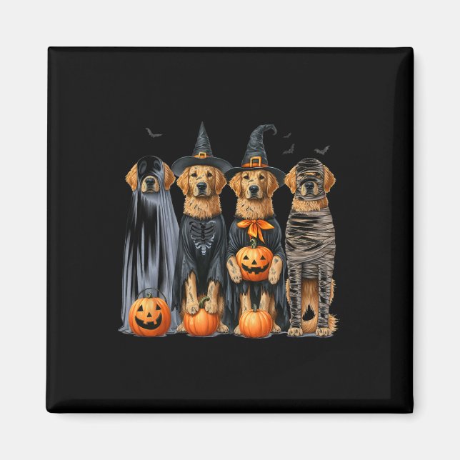Imã Ouro Retriever Ghost Dog Halloween (Frente)