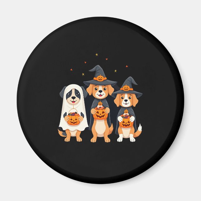 Imã Ouro Retriever Ghost Halloween Trick Ou Tratar Do (Frente)
