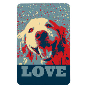 Ímã Ouro Retriever Stylized Love