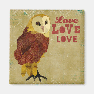 Imã Ouro Ruby Owl Love Magnet