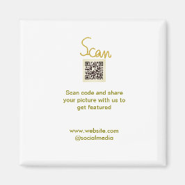 Imã Ouro Scan QR code glitter elegante calligr simples
