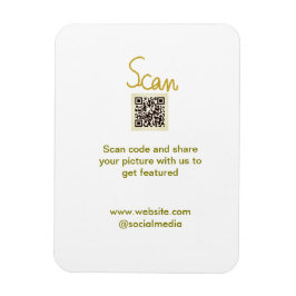 Ímã Ouro Scan QR code glitter elegante calligr simples