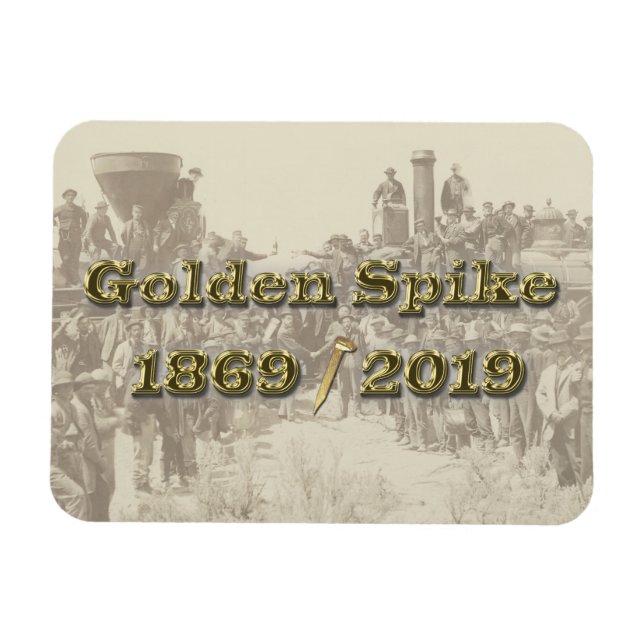 Ímã Ouro Spike Sesquincent Transcontinental Railroad (Horizontal)