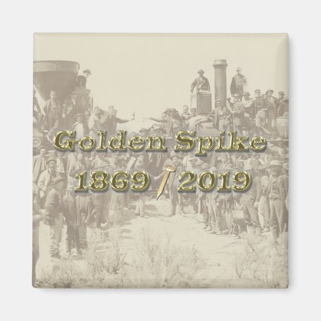 Imã Ouro Spike Sesquincent Transcontinental Railroad (Frente)