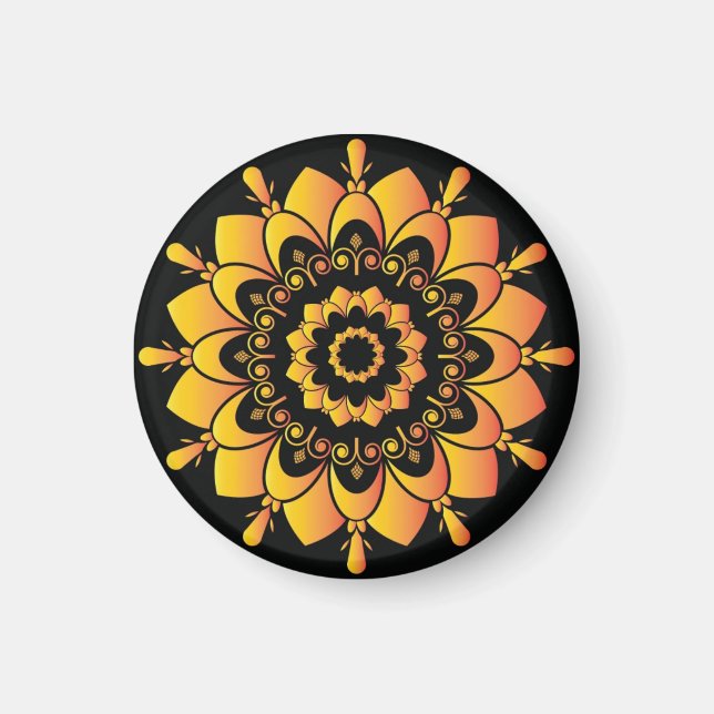 Imã Ouro único Mandala Design (Frente)