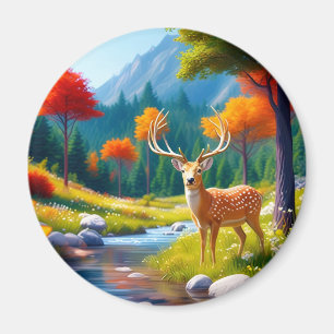 Imã Ouro Veado na Floresta