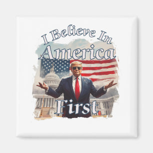 Imã Ousada Slogan Político Retro America First D