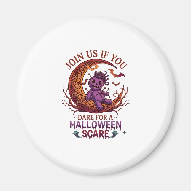 Imã Ouse Halloween Medo Boneca Voodoo Roxa Crescente M (Frente)