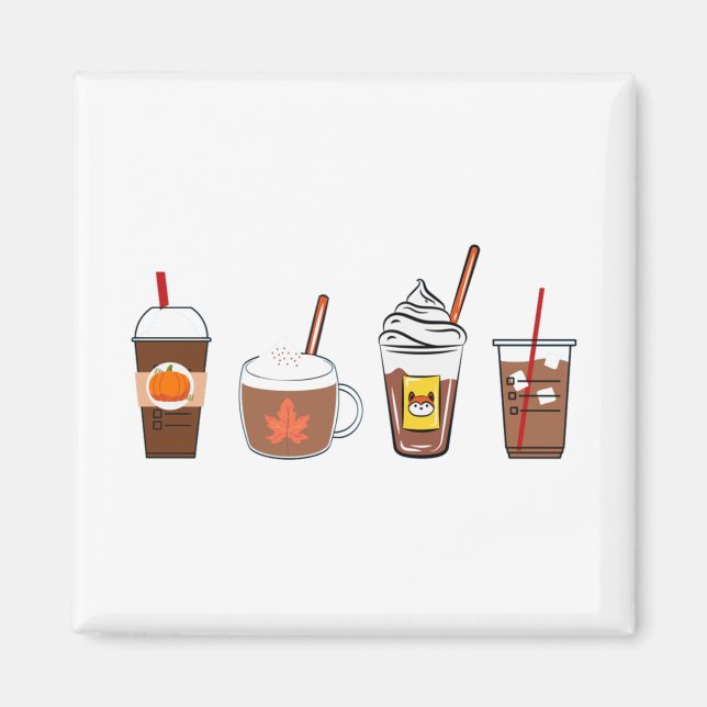 Imã outono de abóbora de café no outono (Frente)