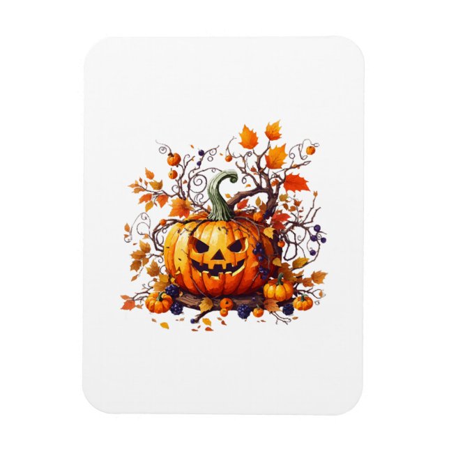 Ímã outono Halloween abóbora engraçada (Vertical)