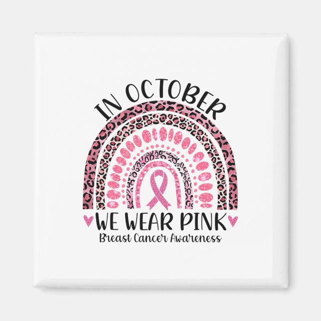 Imã Outubro Usamos Rosa Leopardo Conscientização do Câ (Frente)