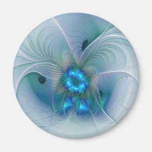 Imã Ovações de Pé, Fractal Azul Turquesa Abstrato