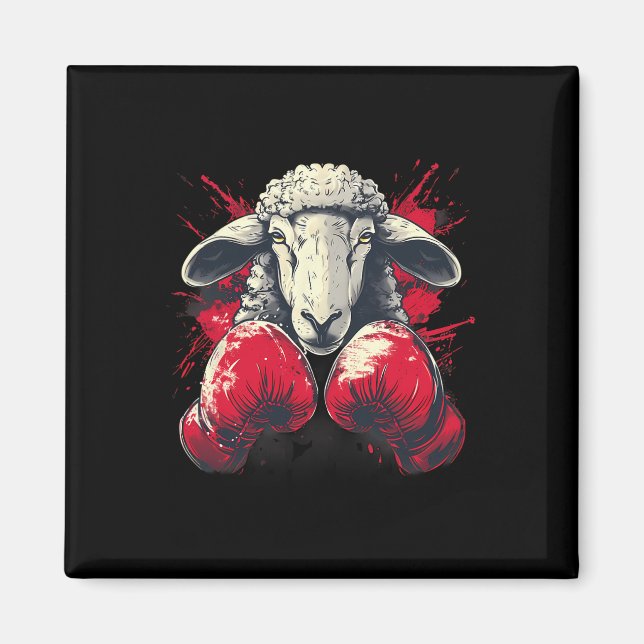 Imã Ovelha Boxeando Com Luvas de Boxe Kickboxing Engra (Frente)