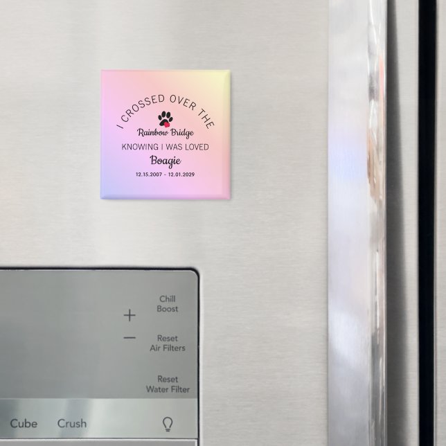Imã Over The Rainbow Bridge Custom Pet Memorial (In Situ (Fridge))