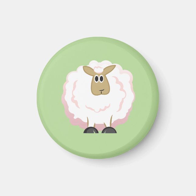 Imã Ovinos Brancos Fluffy (Frente)