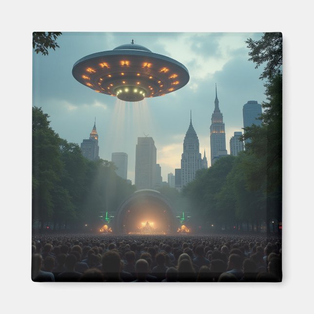 Imã OVNI Hovering sobre um concerto do Central Park 20 (Frente)