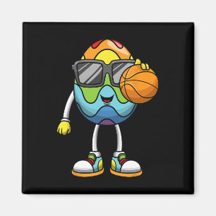 Imã Ovo De Páscoa Jogando Bysketbyll Esporte Meninos