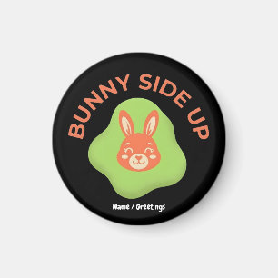 Imã Ovo de Páscoa Retro Bunny Side Up Design Gráfico
