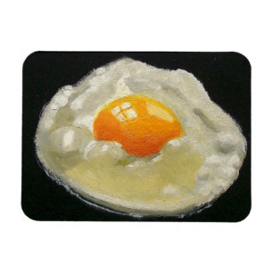 Ímã Ovo frito no preto: Pintura realística