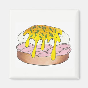 Imã Ovos Benedict Café da Manhã Comida Foodie Ham