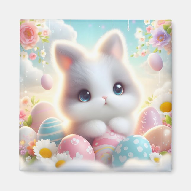 Imã Ovos de Páscoa Kawaii Doce Pastel (Frente)
