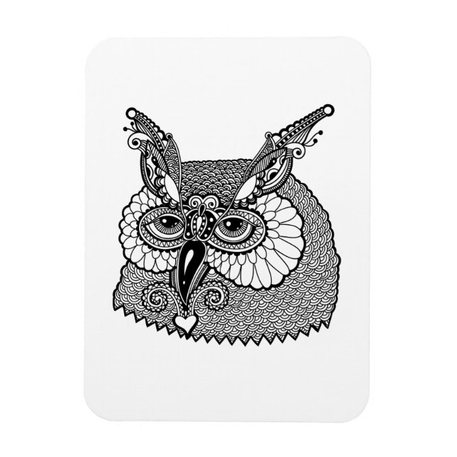Ímã Owl Head Zendoodle (Vertical)