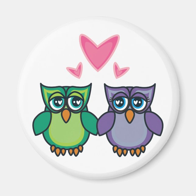 Imã Owl Love Magnet (Frente)