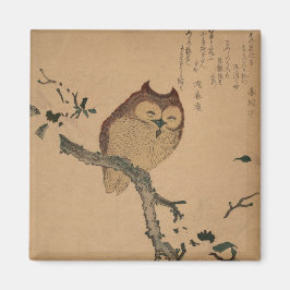 Imã Owl & Magnolia: Imagem Japonesa Ukiyo-e