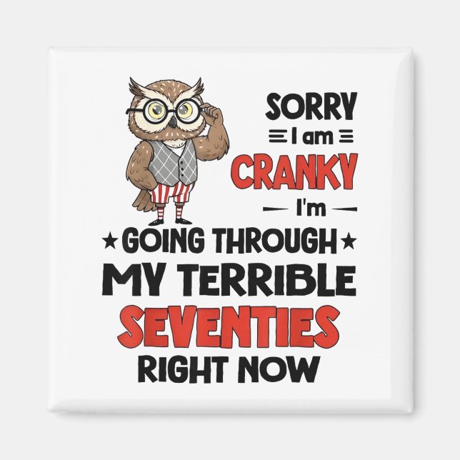 Imã Owl Sorry I'm Cranky I'm Going Through My Terrible (Frente)