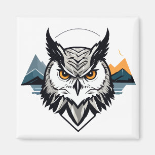 Imã Owl Vetor Art Animal Modern Urban City Graphic