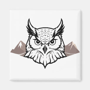 Imã Owl Vetor Art Animal Modern Urban City Graphic