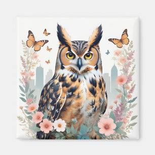 Imã Owl Vintage Animal Nature Environment Decor