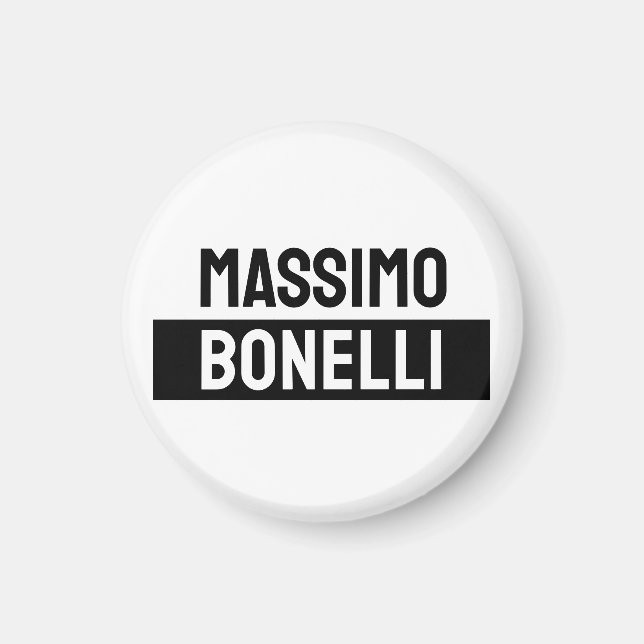 Imã Own Name Minimalist Modern Plain Black White (Frente)