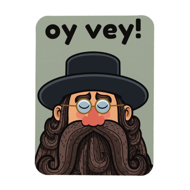 Ímã OY VEY! Funny RABBI Peronalizado (Vertical)