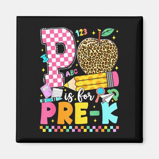 Imã P é para pré-k de volta às aulas professor pré-k (Frente)