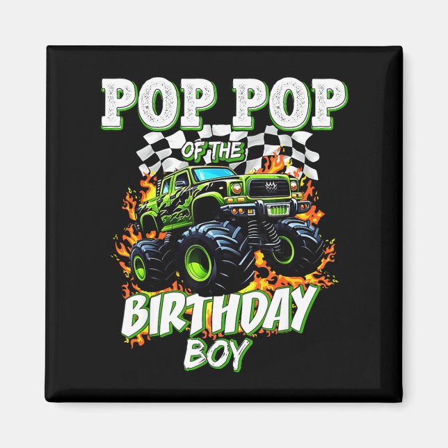 Imã P P Of The Birthday Boy Monster Truck Birthday Kid (Frente)
