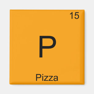 Imã P - Pizza - Símbolo de Elemento Químico Engraça