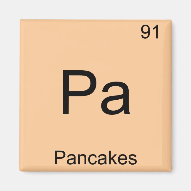 Imã Pa - Pancakes - Símbolo de Elemento Químico Engraç (Frente)