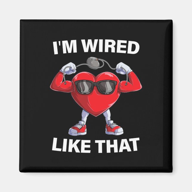 Imã Pacemaker Heart Icd Surgery Cardiac - Eu sou Wired (Frente)