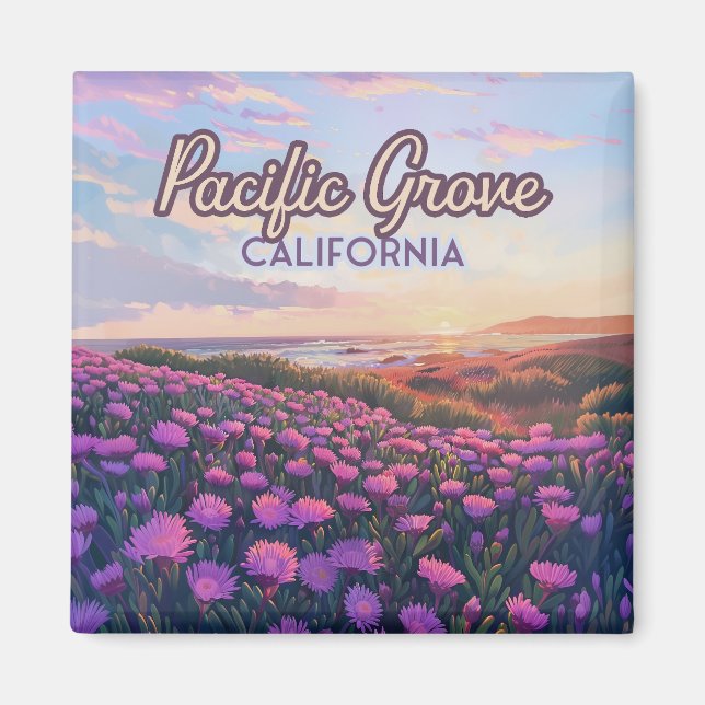 Imã Pacífico Grove California Monterey Magic Purple (Frente)