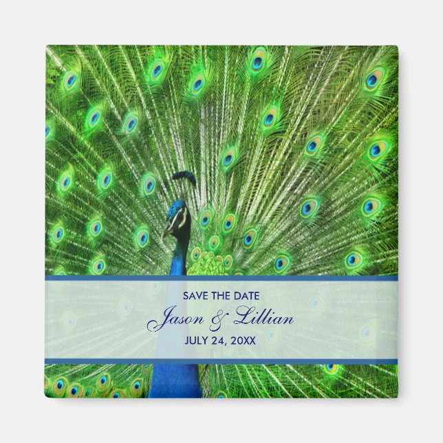 Imã Pacock Wedding Date (Salvar data) (Frente)