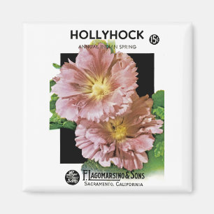 Imã Pacote da semente do vintage do Hollyhock