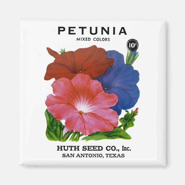 Imã Pacote de Semente de Petunia Vintage (Frente)