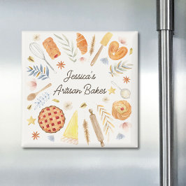 Imã Padaria de Confeitaria de Aquarela Personalizada