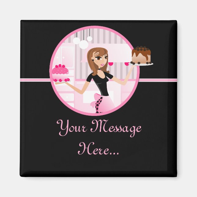 Imã padaria/padaria/pastelaria — Magneta de coral Desi (Frente)